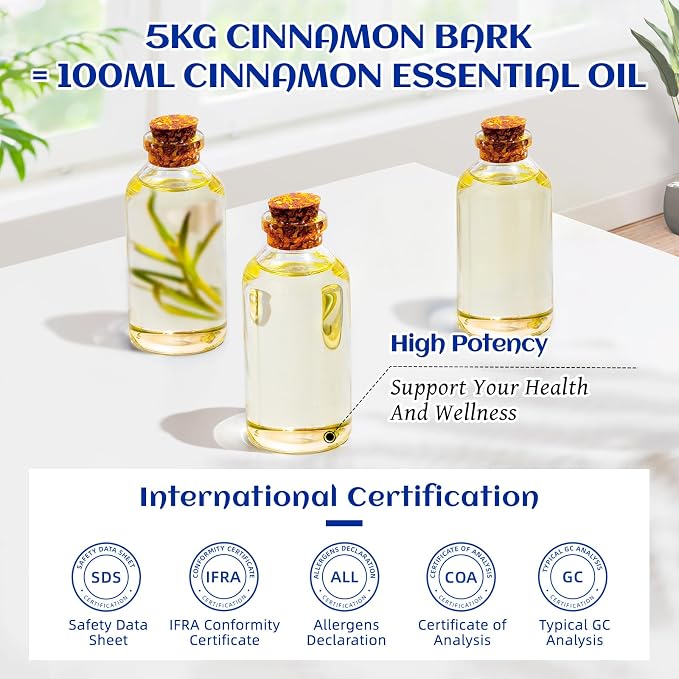 HIQILI Cinnamon Essential Oil for Spray, Skin Care, Diffuser