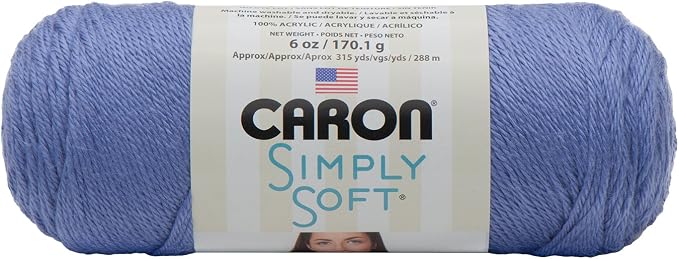 Caron Simply Soft Yarn for Crocheting & Knitting, Lavender Blue, 3-Pack | #4 Worsted Medium, Soft 100% Acrylic Yarn for Crochet, Knitting, Blankets and Crafts, 315 Yards, 170.1g/6oz per skein