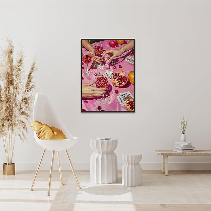 DAZZLEDOTS Pink Diamond Art Kits for Adults, Cherry Drink Diamond Painting