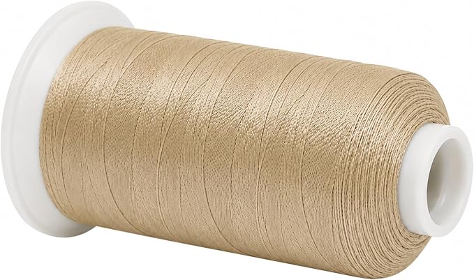 Mandala Crafts Beige Tex 90 Polyester Heavy Duty Thread for Upholstery | 1500 Yds T90 UV Resistant Strong Thread for Leather Sewing, Marine, Drapery, Jeans, Hair Weaving & Extension, Outdoor