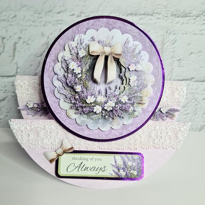 Katy Sue Designs Thinking of You 3D Die Cut Decoupage Collection for Card Making Supplies. Contains 12 Sheets of Katy Sue Die Cut Decoupage Featuring Lavender, Lillies, Hydrangea, and Roses