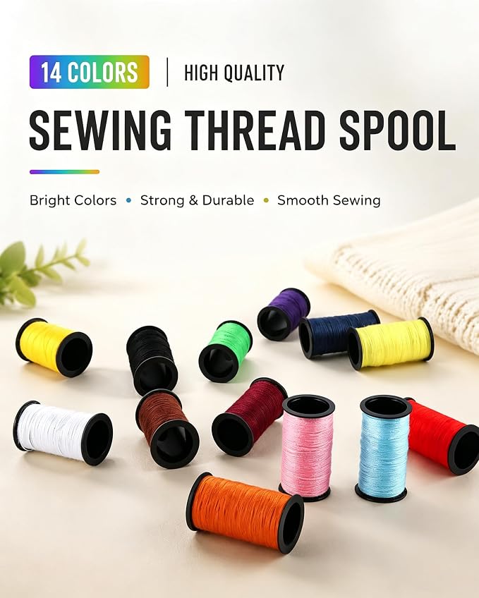 JANREAY Sewing Kit for Adults Travel Mini Kit with 14 Thread Spools