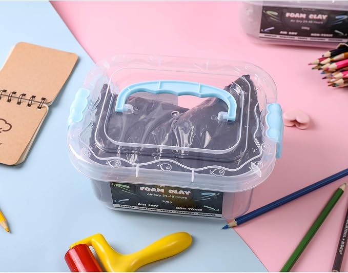 1.1lb Moldable Cosplay Foam Clay (Black) – High Density and Hiqh Quality for Intricate Designs | Air Dries to Perfection for Cutting with a Knife or Rotary Tool, Sanding or Shaping