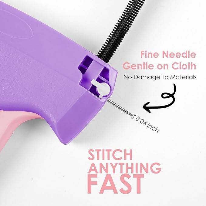 Stitch Gun for Clothes - Handheld Stitch Gun Quick Clothing Fixer - Tagging Gun - Includes 6 Needle, 1000 Black Fasteners & 1000 White Fasteners