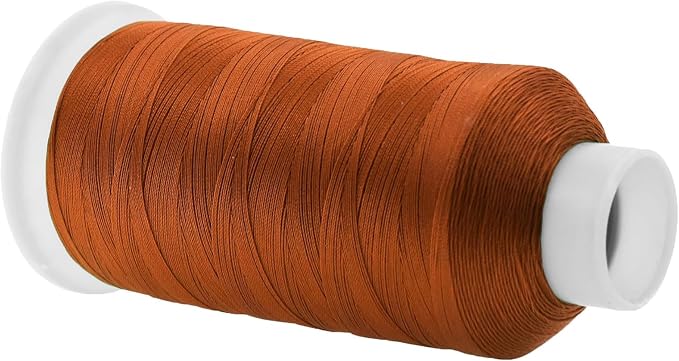 Mandala Crafts Burnt Orange Tex 90 Upholstery Polyester Heavy Duty Thread | 1500 Yds T90 UV Resistant Strong Thread for Leather Sewing, Marine, Drapery, Jeans, Hair Weaving & Extension, Outdoor