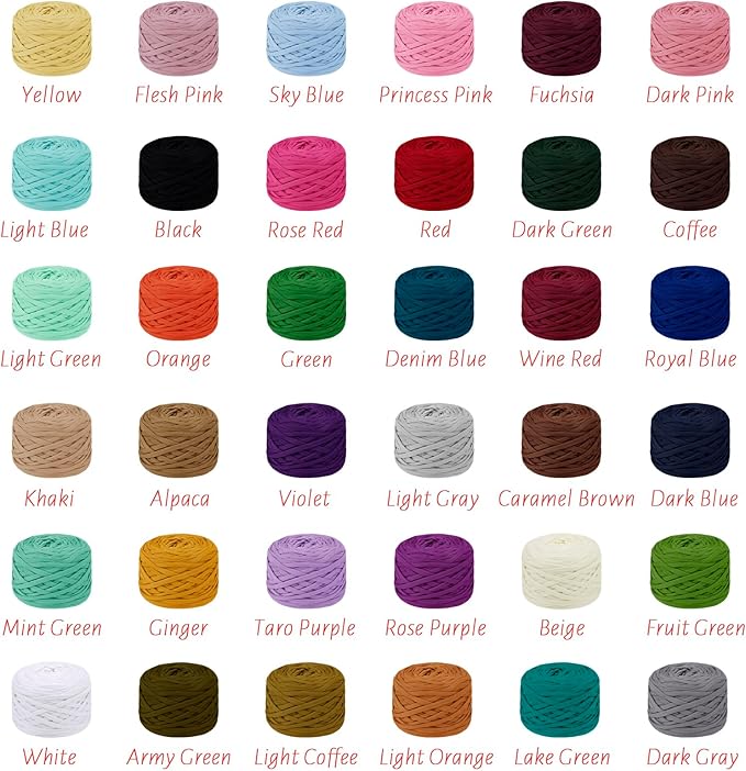 285g T Shirt Yarn for Crocheting 109 Yards Elastic Ribbon Thick Crochet Fabric Knitting T-Shirt Yarn for Crochet Bag, Blanket, Basket, DIY Projects, Home Decor (Wine Red)