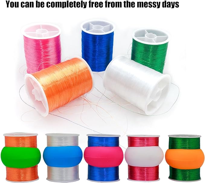 100pcs Upgraded Thread Holder/Spool Huggers Compatible with Larger spools- Keep Thread Spool Neat&Organized for Sewing and Embroidery Machine Thread Spools No Loose Ends