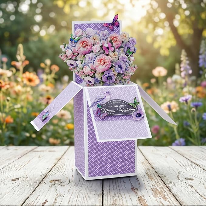 Katy Sue Blooming Box Bouquets Pop Up Card Making Kit. Make 8 3D Floral Box Cards. All-in-one Kit: Die-Cut Decoupage, Cardstock, Adhesive Pads, Envelopes & Instructions for Card Making Supplies