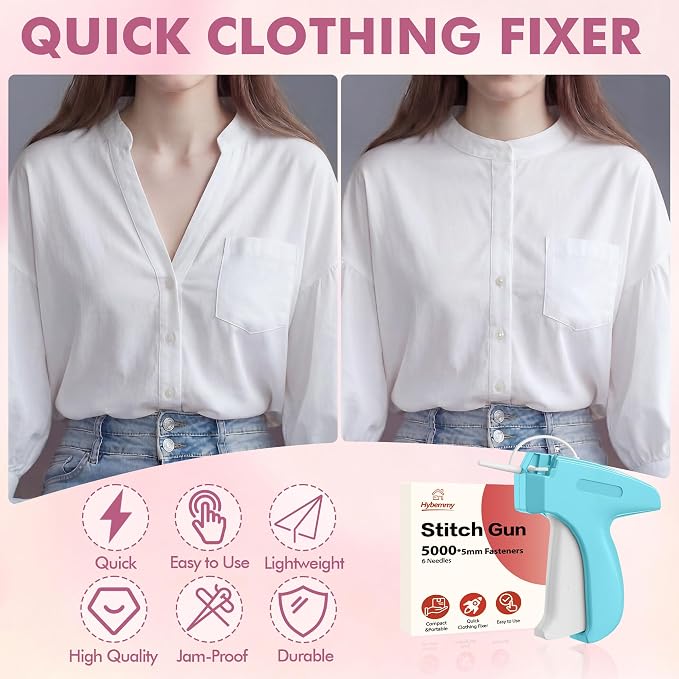 Stitch Gun for Clothes, Tagging Gun, Quick Clothing Fixer, Blue