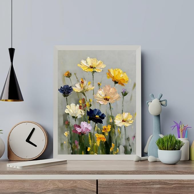 CHWGLFGG 5D Wild Flowers Diamond Art Kits for Adults Beginners 12x16in | Floral Diamond Painting Kits DIY Full Round Drill Paint by Diamonds Dot Gem Art for Adults, Home Wall Decor