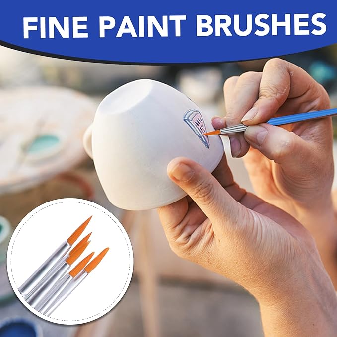 AROIC Paint Brushes Set,110 Pcs Flat & Fine Nylon Acrylic Brushes Bulk | Miniature Detailing & Rock Painting Oil Watercolor Canvas Artist Professional Painting Kits Small Paint Brush for Classroom