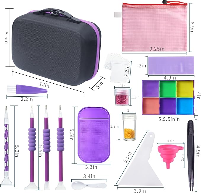 Douorgan Diamond Painting Storage Containers Accessories and Tools Portable Diamond Painting Organizer Shockproof Diamond Art Storage Case Beads Storage Box (60 Jars +120 Mini Jars)