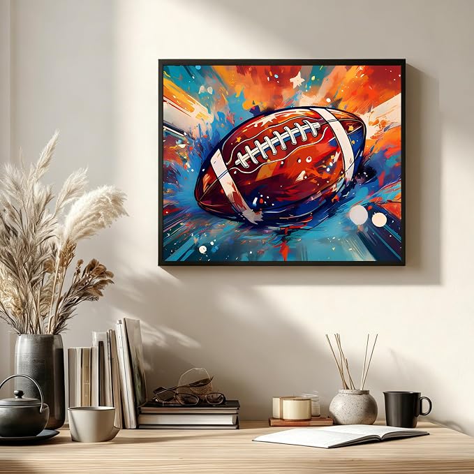 AUKELHJ Paint by Numbers Kit for Adults Beginner, Football, 16X20 Inch | Paint by Number for Adults, Beginner Friendly, High-Definition Color Canvas, Stress Relief, Home Decor, Gifts, Unframed