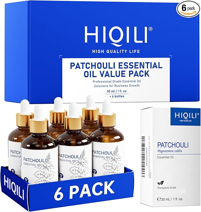 HIQILI Patchouli Essential Oil Set for Diffuser,Body Care,DIY Craft
