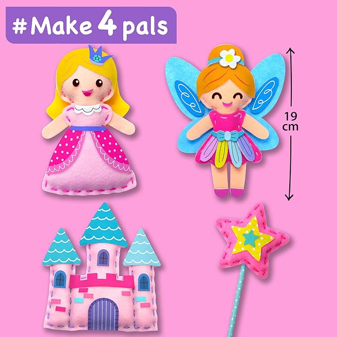 EZCRA Fairy Sewing Kit for Kids Ages 4-8 - 4 Beginner Projects