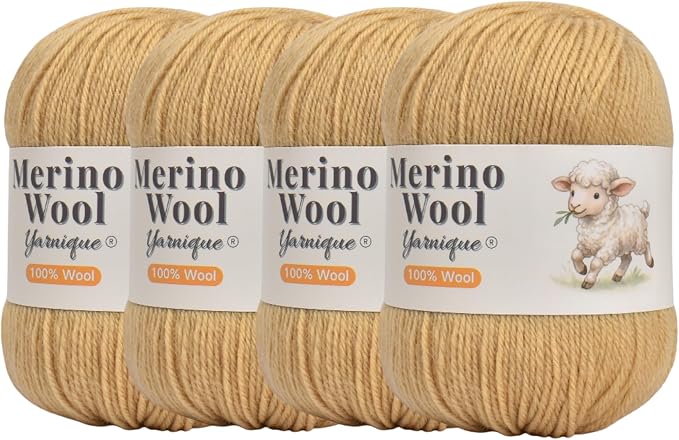 1oo% Australian Merino Wool Yarn, Sport Weight, 4 Balls – 656 Yds