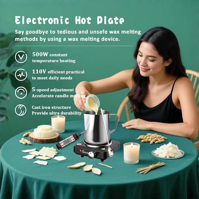 FAIRYELF Candle Making Kit for Adults, Soy Wax & Wax Melter, DIY Candle Kit | Natural Scented Wax & Complete Supplies. Beginner Friendly DIY Craft Kit for Home Decor & Gift & Handmade Candle Projects.