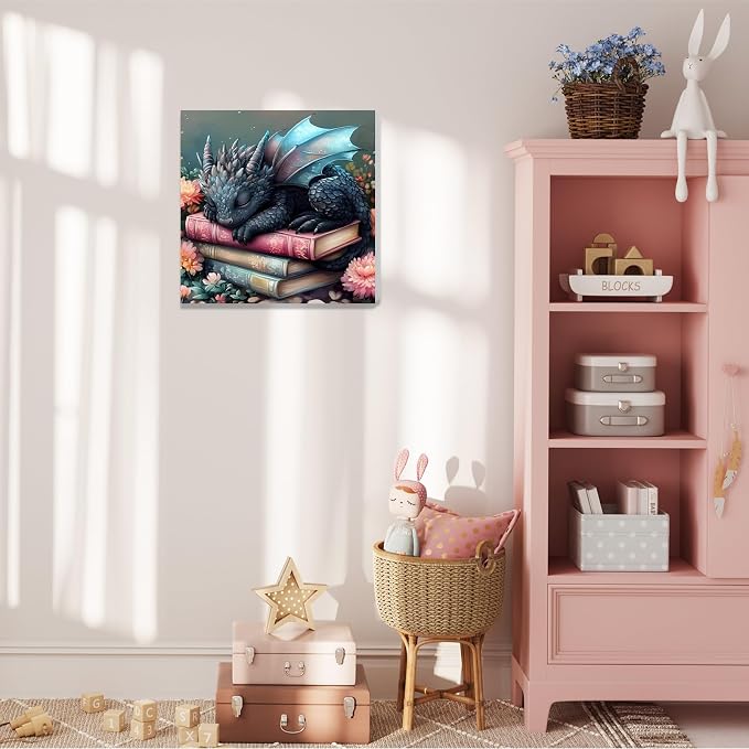 Dragon Paint by Numbers Kit for Adults Beginner, Paint by Numbers 10x10 in | Framed Paint by Numbers with Easel, Acrylic Painting by Numbers, DIY Arts and Crafts for Gifts or Home Decor