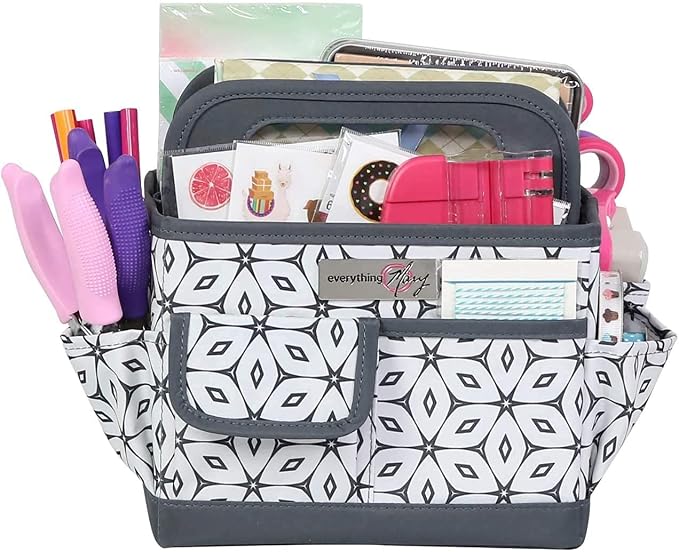 Everything Mary Desktop Organiser Grey/Cream Geometric EVM12830-3
