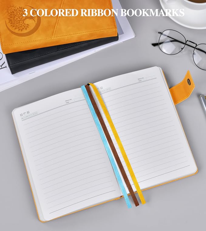 PAIBAS Lined Journal Notebook for Men, A5 Leather Journals for Writing Women, Hardcover Notebooks for Work,School,Note Taking,Travel,Business,Personal daily Diary,200 Page College Ruled (5.9" x 8.4")