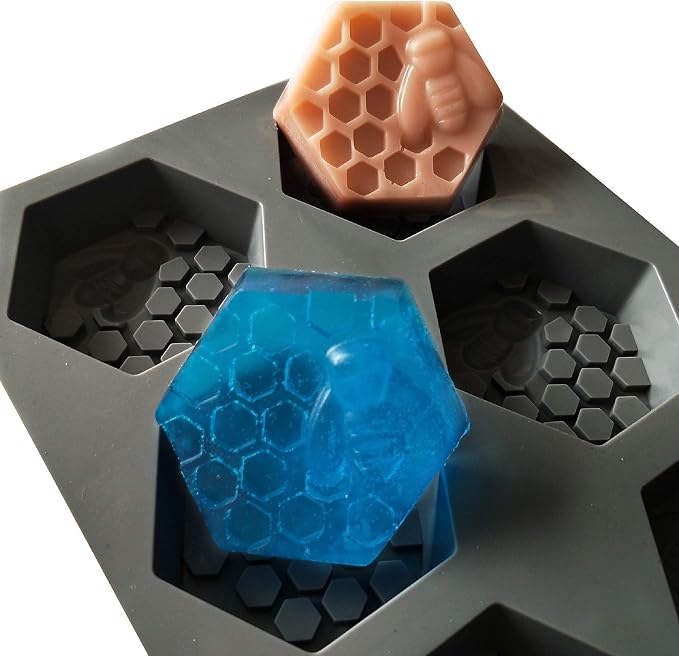 2Pcs 3D Bee Silicone Soap Molds for Homemade Soaps | Chocolate Jelly Cake Making