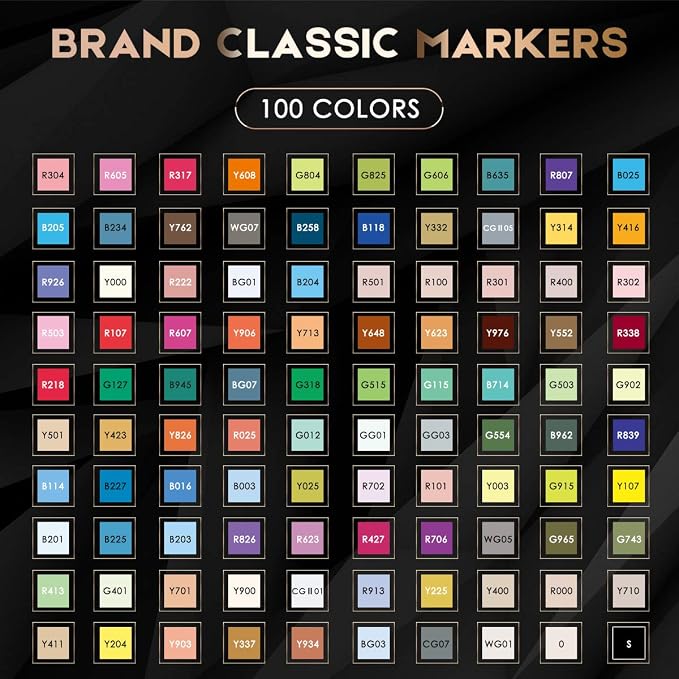 Caliart 100 Colors Alcohol Markers Dual Tip Art Markers for Adult Coloring | Fine & Chisel Tip Permanent Sketch Pens with Storage Case & Bleed-prevention Sheet for Beginners Artists Drawing Illustration