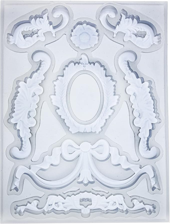 Art Mold for Polyclay Air Dry Clay Plaster, Wreath and Frame