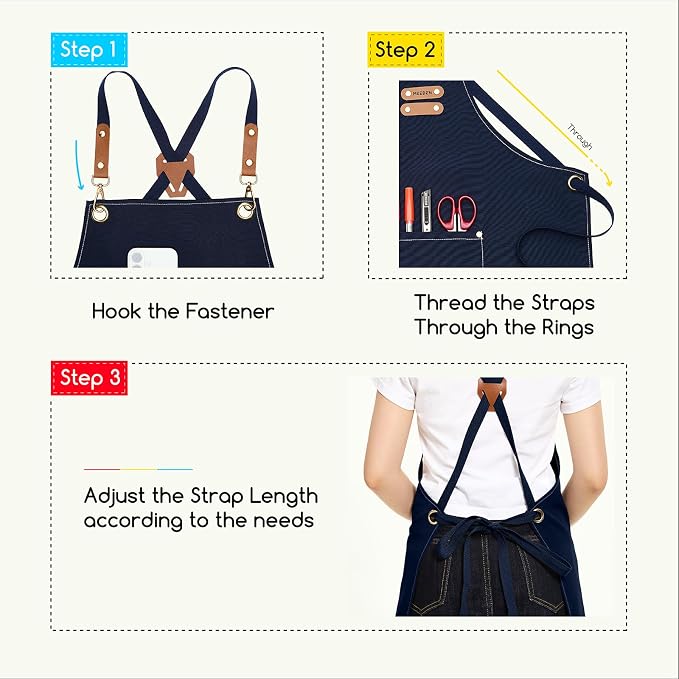 MEEDEN Painting Apron for Men Women: Adjustable Cross Back Waterproof