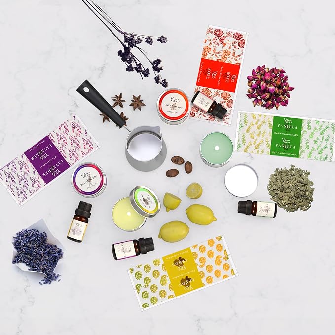 Complete Candle Making Kits for Adults Beginners, DIY Candle Making Supplies Include Soy Wax,Wax Melter,Scents,Dyes,Wicks,Wicks Sticker,Candle Tins & More-Full Candle Maker Set - Arts & Crafts Kits