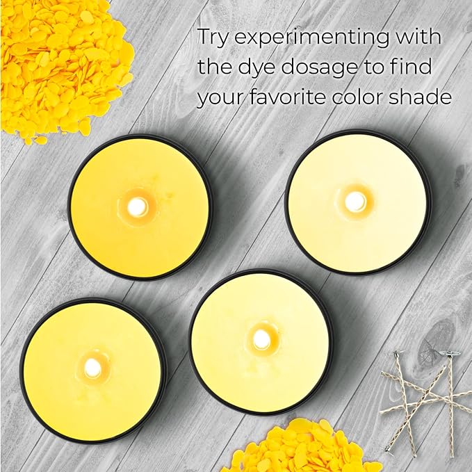 Bright Yellow Candle Dye 2oz for Soy Candle Making – Wax Color Chips | Highly Concentrated Candle Wax Dyes – Candle Shop Premium Color Dye Chips for Soy Wax, Beeswax, Paraffin