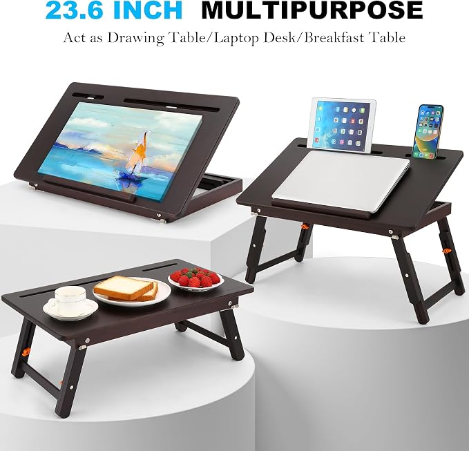 Nnewvante Drawing Table, Foldable Drafting Desk, Adjustable Height & Angle