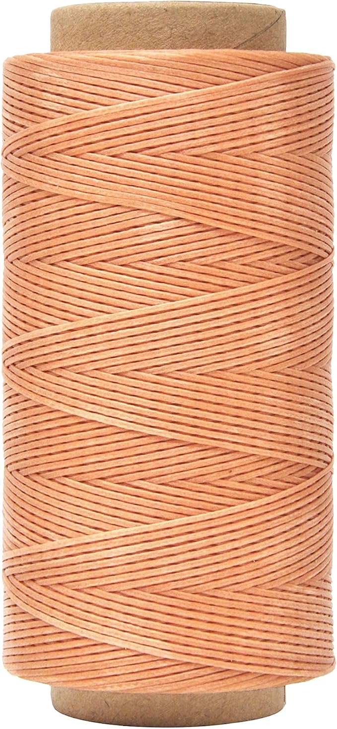Mandala Crafts 150D 0.8mm Blush Flat Waxed Thread for Leather Sewing