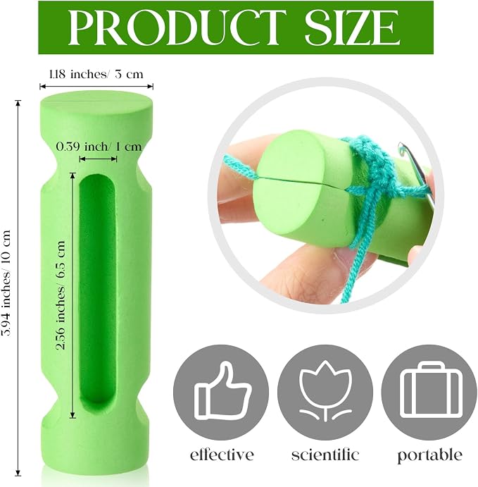 Threlaco 1 Pcs Crochet Tool 4" Beginner Crochet Tool, Green | Learn How to Make Circle Stitch and Guide Knitting Holder Accessories for All Yarn Sizes Beginners Mother Birthday Gifts