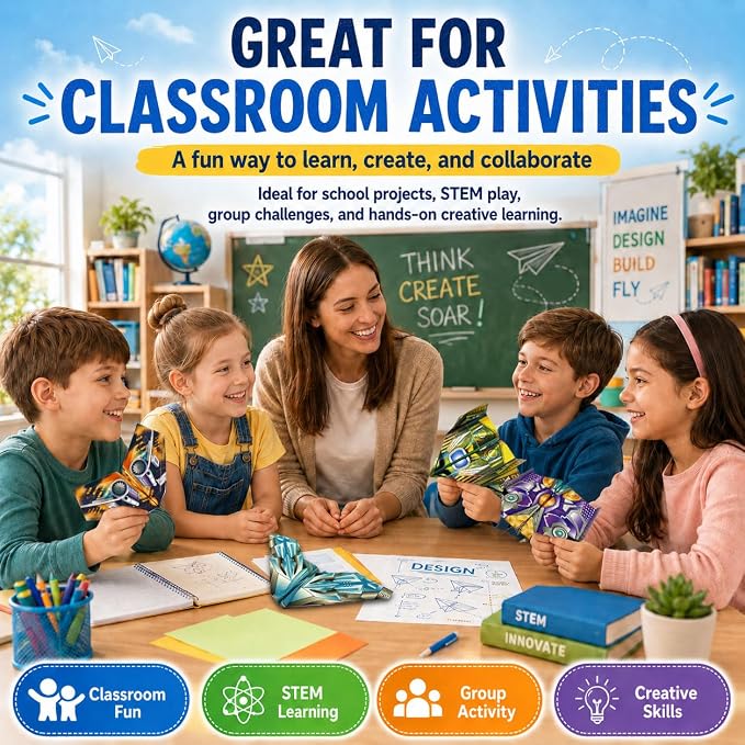 Xuoent Paper Airplane Kit, Origami Kit for Kids, World Classic Paper Planes