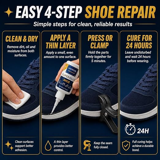 Meuvcol Shoe Glue,100g Super Glue for Shoe Heavy Duty, Clear Shoe Glue Sole Repair Kit, Waterproof Sneaker Glue for Rubber Soles, Boot, Leather, Heels, Tennis, Strong Boot Fix Glue, Insole Adhesive