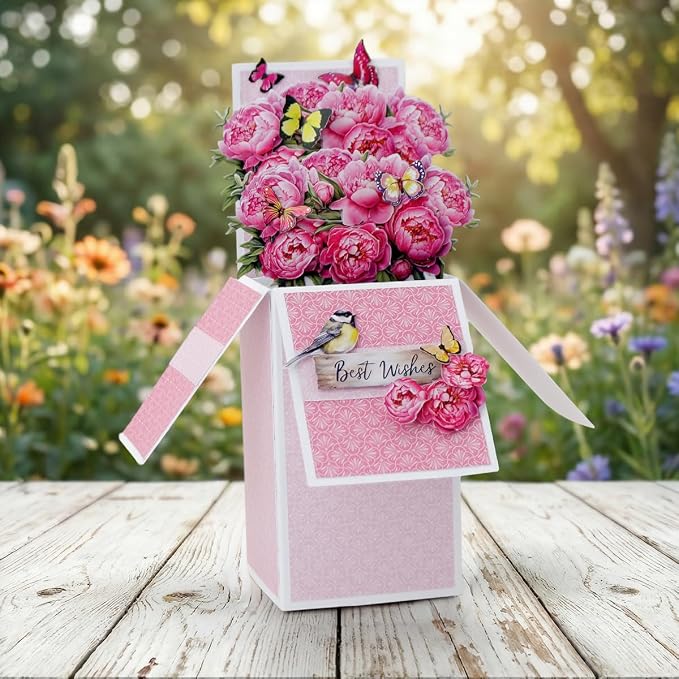 Katy Sue Blooming Box Bouquets Pop Up Card Making Kit. Make 8 3D Floral Box Cards. All-in-one Kit: Die-Cut Decoupage, Cardstock, Adhesive Pads, Envelopes & Instructions for Card Making Supplies