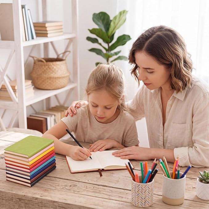 PerKoop 36 Pcs A5 PU Leather Notebooks for Back to School,Bright Color