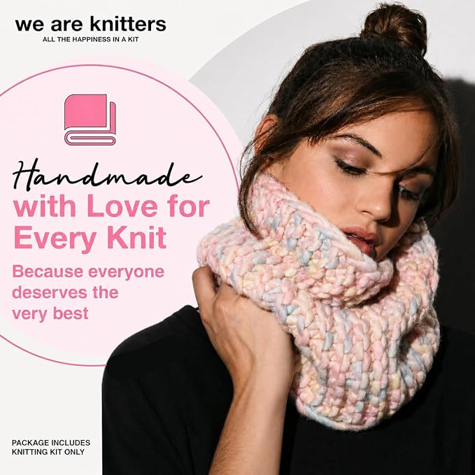 We Are Knitters Himba Snood Kit | Beginner Crochet Gift Kit | Easy Flat Knit Snood for Winter | Relaxing DIY Handmade Gift Set
