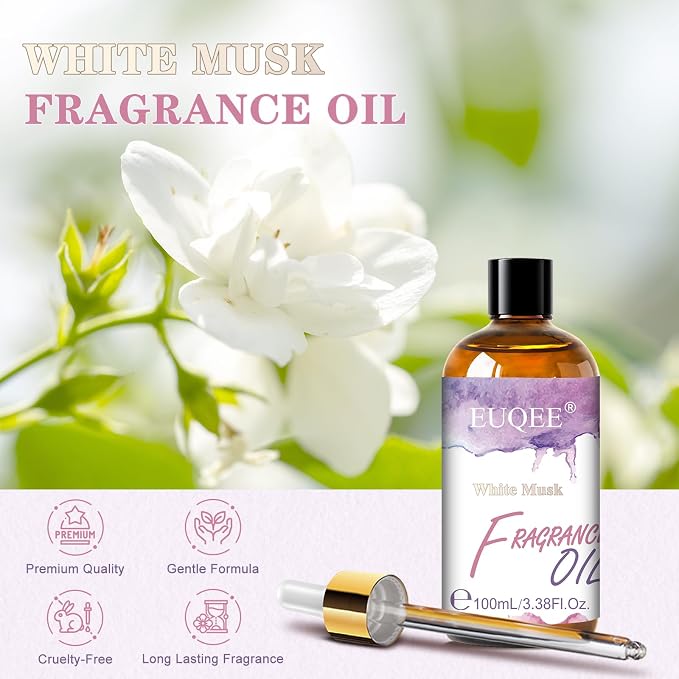 EUQEE 3.38 Fl oz White Musk Fragrance Oil for Diffuser for Home