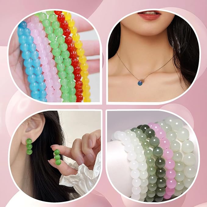 1.0mm Elastic Bracelet String Cord, Crystal Stretch Bead Cord for Bracelets Jewelry Making, Clear Stretchy Elastic String for Beading, Transparent Thread (1.0MM(White)/165ft)