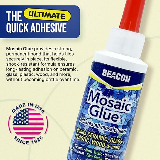 BEACON Mosaic Glue - Non-Toxic & Water Resistant, Ideal for All Tiles & Surfaces, 2-Ounce (Pack of 2)