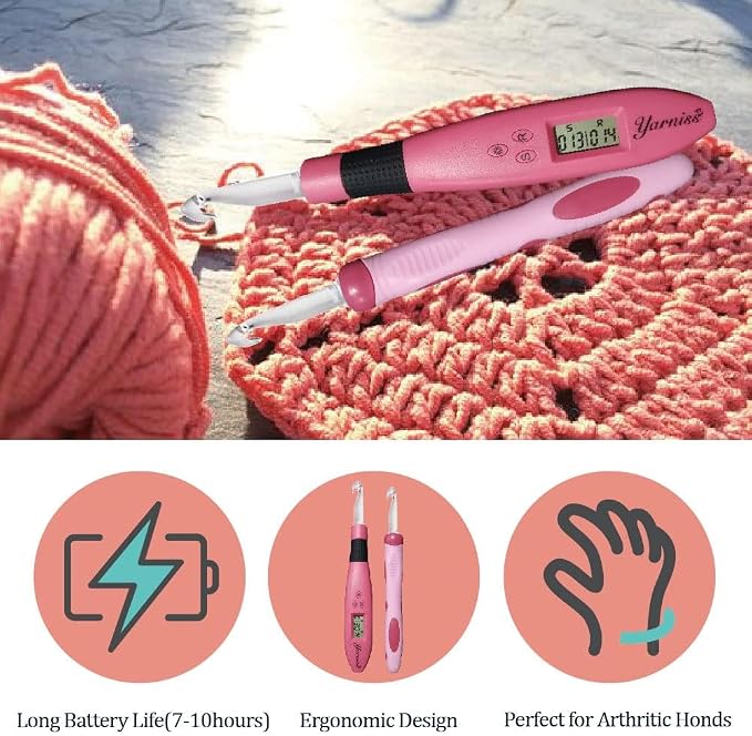 Yarniss 17 Size Counting Crochet Hooks Set for Stitch & Row 2.5mm~14.0mm