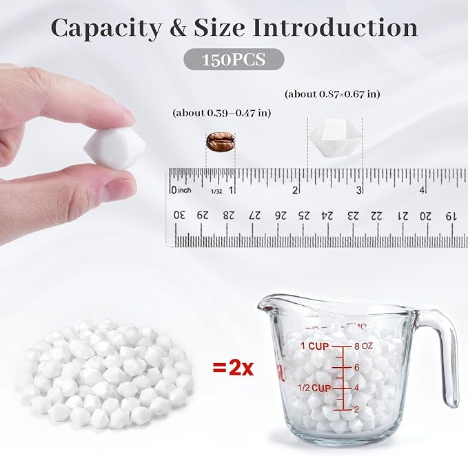 DomeStar White Fake Ice Rocks, 150 PCS Acrylic Crystal for Vase Fillers