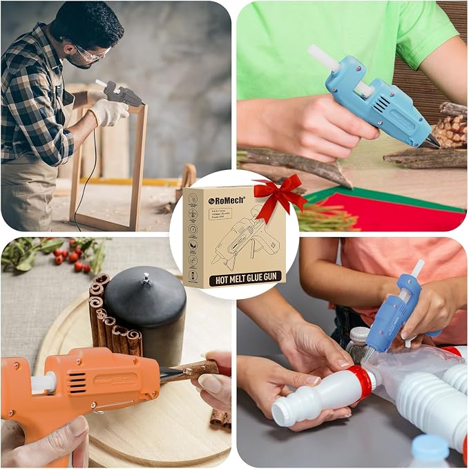 ROMECH 20W Mini Hot Glue Gun Kit, 30 Glue Sticks Set for DIY Crafts, Repair