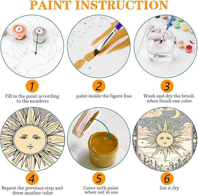 Axquilon 3 Packs Tarot Paint by Numbers Kit for Adults 12x16in