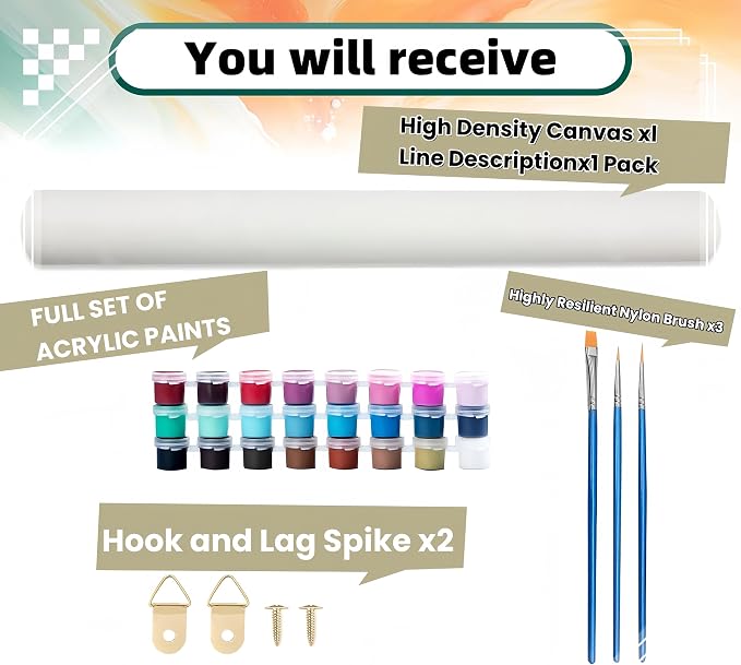Deer Paint by Numbers Kit for Adults Beginner,Paint by Number Kits Canvas