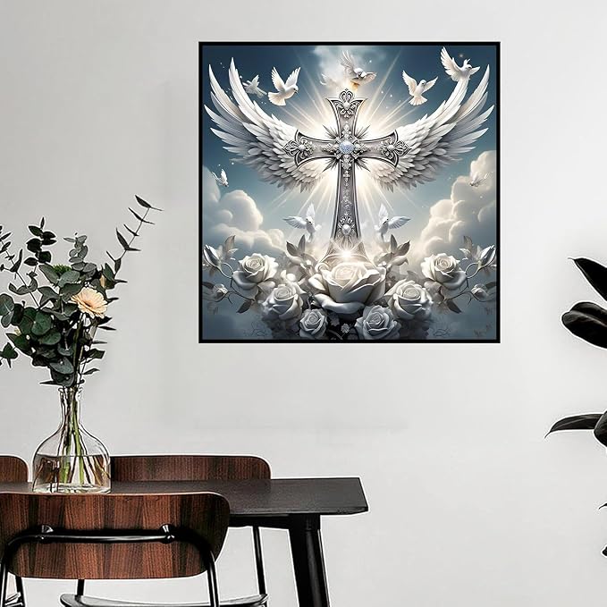 Christian Cross Diamond Art Kits for Adults 12 x 12 inch