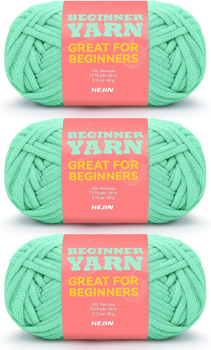 3x60g Pink Green Yarn for Crocheting and Knitting;3x66m (72yds) Cotton Yarn for Beginners with Easy-to-See Stitches;Worsted-Weight Medium #4;Cotton-Nylon Blend Yarn for Beginners Crochet Kit Making
