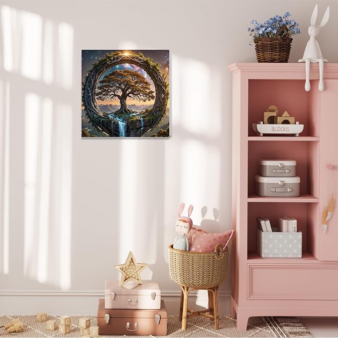 Tree of Life Paint by Number, Paint by Numbers Kit for Adults 10x10 Inch | Framed Paint by Numbers Kit for Adults Beginner with Easel, Acrylic Painting by Numbers, DIY Crafts for Gifts or Home Decor