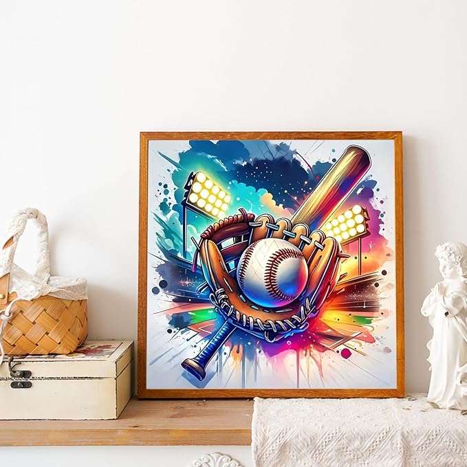 Baseball Diamond Painting Kits for Adults, Diamond Art Kits, 14x14 in